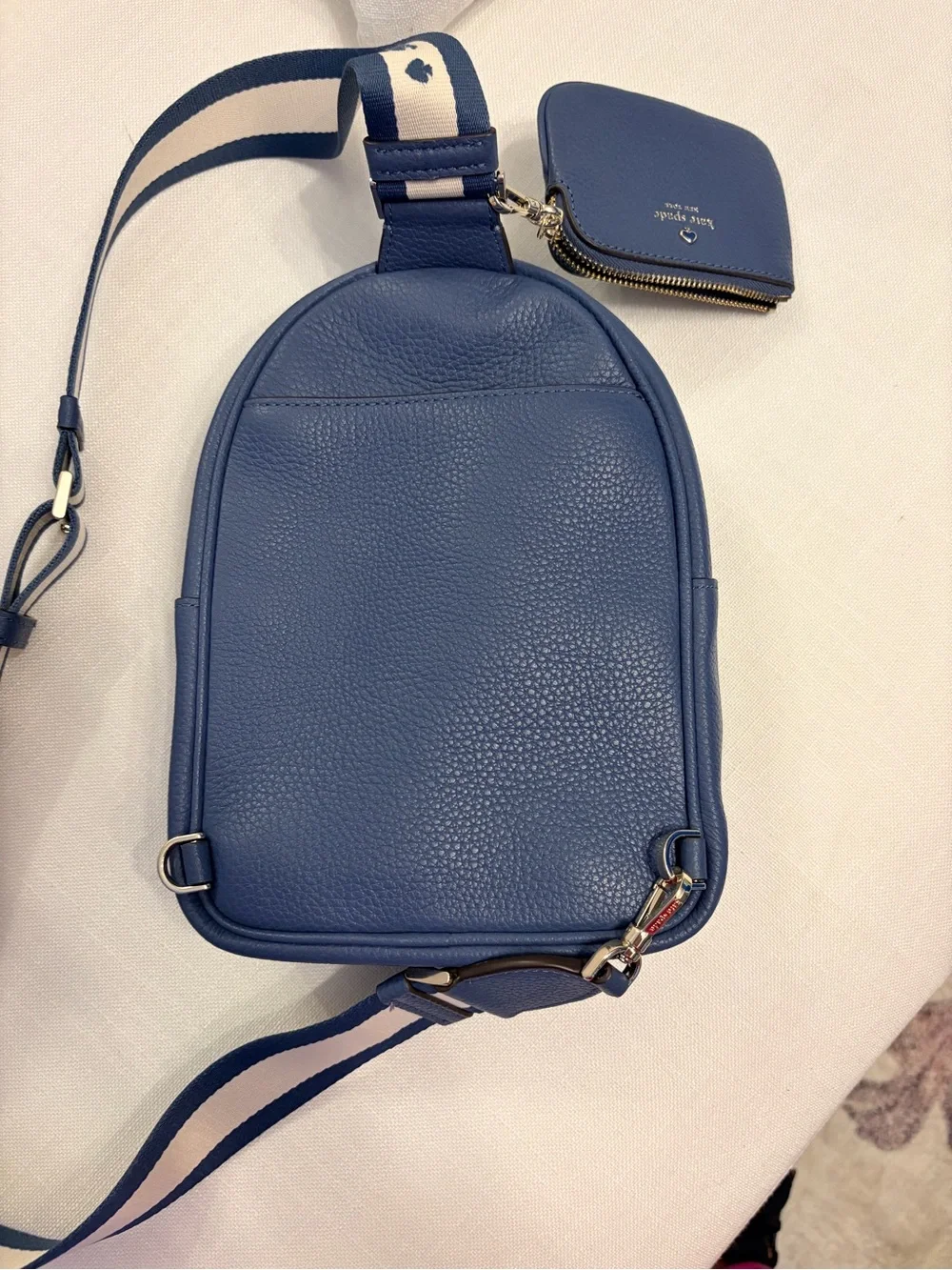 kate spade Navy Triple Crossbody Bag Set with Striped Strap